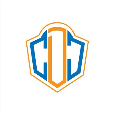 CDJ abstract monogram shield logo design on white background. CDJ creative initials letter logo.	