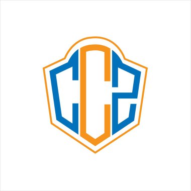 CCZ abstract monogram shield logo design on white background. CCZ creative initials letter logo.	