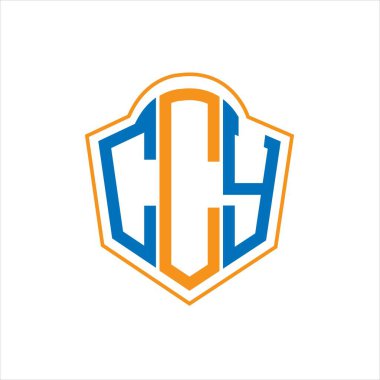 CCY abstract monogram shield logo design on white background. CCY creative initials letter logo.	