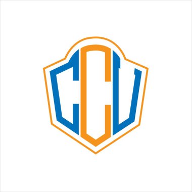 CCU abstract monogram shield logo design on white background. CCU creative initials letter logo.	