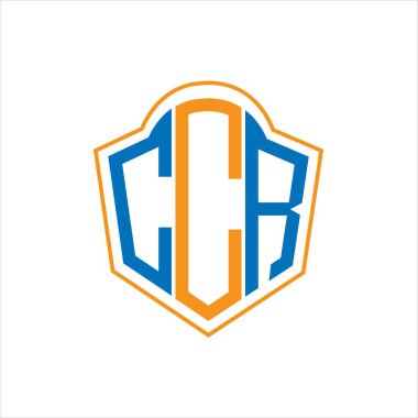 CCR abstract monogram shield logo design on white background. CCR creative initials letter logo.	