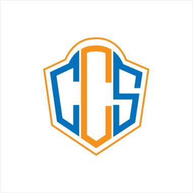 CCS abstract monogram shield logo design on white background. CCS creative initials letter logo.	