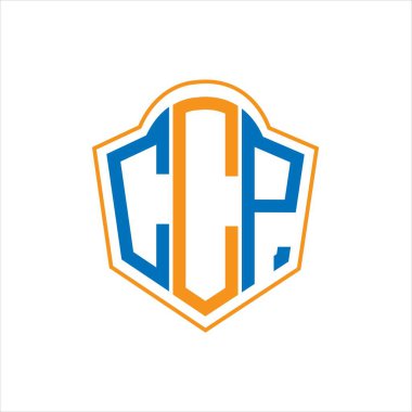 CCP abstract monogram shield logo design on white background. CCP creative initials letter logo.	