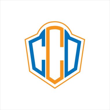 CCO abstract monogram shield logo design on white background. CCO creative initials letter logo.	