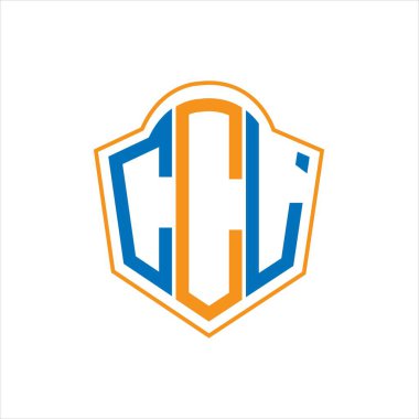 CCL abstract monogram shield logo design on white background. CCL creative initials letter logo.	
