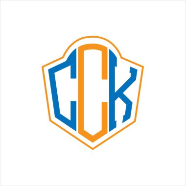 CCK abstract monogram shield logo design on white background. CCK creative initials letter logo.	