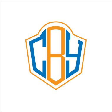 CBY abstract monogram shield logo design on white background. CBY creative initials letter logo.	