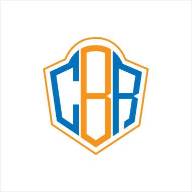 CBR abstract monogram shield logo design on white background. CBR creative initials letter logo.	