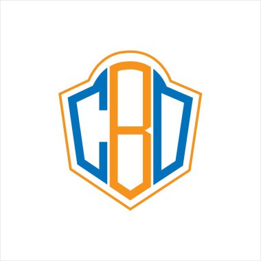 CBO abstract monogram shield logo design on white background. CBO creative initials letter logo.	