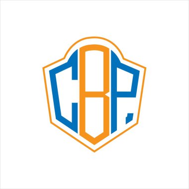 CBP abstract monogram shield logo design on white background. CBP creative initials letter logo.	