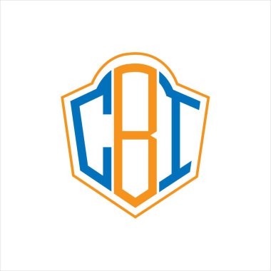 CBI abstract monogram shield logo design on white background. CBI creative initials letter logo.	