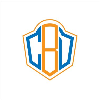 CBD abstract monogram shield logo design on white background. CBD creative initials letter logo.	