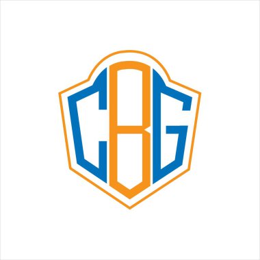 CBG abstract monogram shield logo design on white background. CBG creative initials letter logo.	
