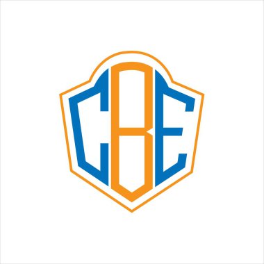 CBE abstract monogram shield logo design on white background. CBE creative initials letter logo.	