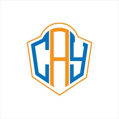 CAX abstract monogram shield logo design on white background. CAX creative initials letter logo.	