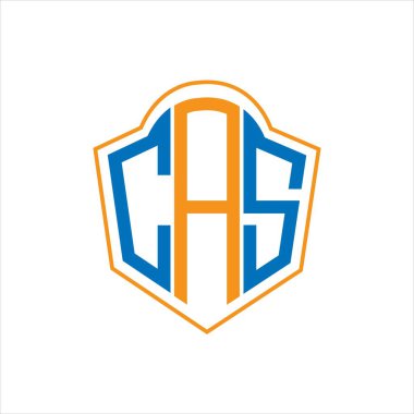 CAS abstract monogram shield logo design on white background. CAS creative initials letter logo.	