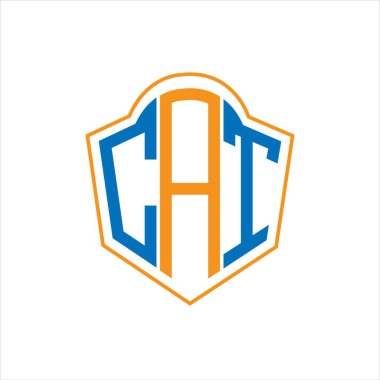 CAT abstract monogram shield logo design on white background. CAT creative initials letter logo.	