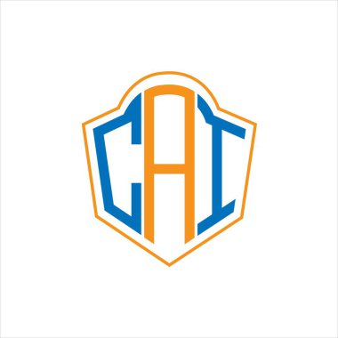 CAI abstract monogram shield logo design on white background. CAI creative initials letter logo.	