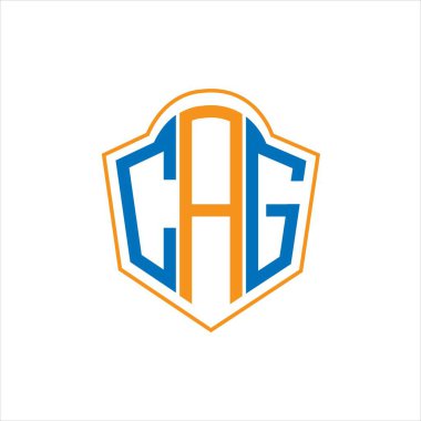 CAG abstract monogram shield logo design on white background. CAG creative initials letter logo.	