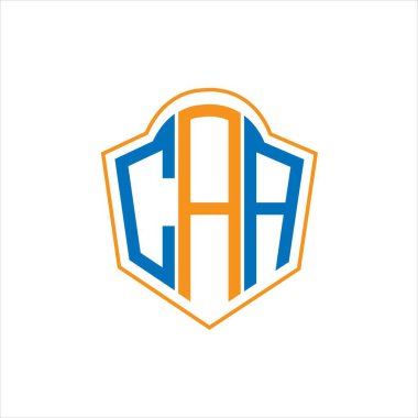 CAA abstract monogram shield logo design on white background. CAA creative initials letter logo.	