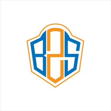 BZS abstract monogram shield logo design on white background. BZS creative initials letter logo.	