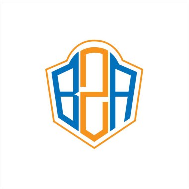 BZA abstract monogram shield logo design on white background. BZA creative initials letter logo.	