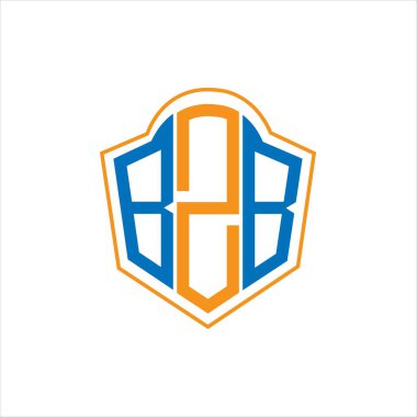 BZB abstract monogram shield logo design on white background. BZB creative initials letter logo.	