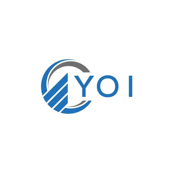 Yoi Flat Účetní Logo Design Bílém Pozadí Yoi Kreativní Iniciály — Stockový vektor