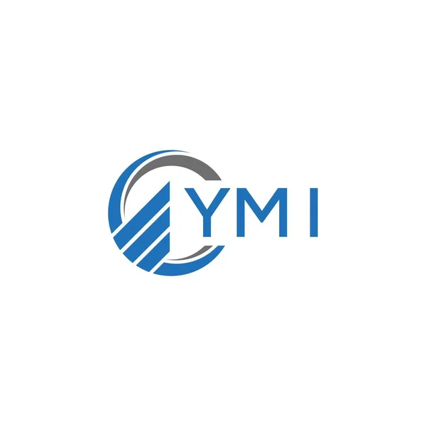 Ymi Diseño Logotipo Contabilidad Plana Sobre Fondo Blanco Ymi Iniciales — Archivo Imágenes Vectoriales