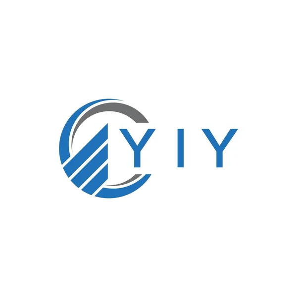 Yiy Flat Boekhoudkundig Logo Ontwerp Witte Achtergrond Yiy Creatieve Initialen — Stockvector