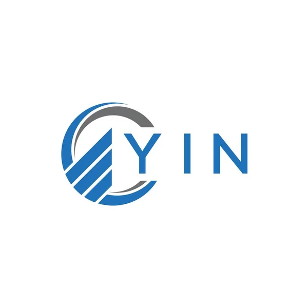 Yin Flat Boekhoudkundig Logo Ontwerp Witte Achtergrond Yin Creatieve Initialen — Stockvector
