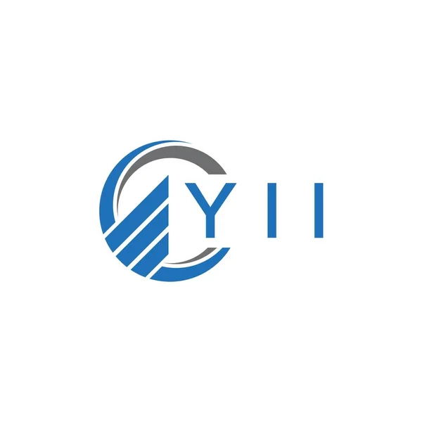 Yii Lapos Könyvelési Logó Tervezés Fehér Háttérrel Yii Kreatív Kezdőbetűk — Stock Vector