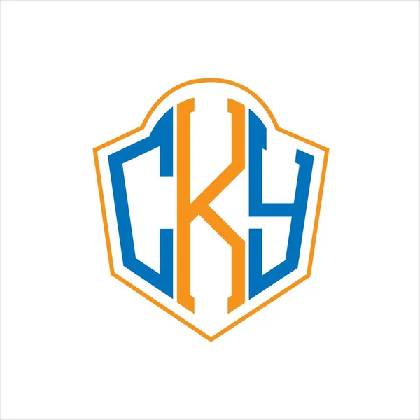 Cky Abstract Monogram Shield Logo Design White Background Cky Creative — Stok Vektör