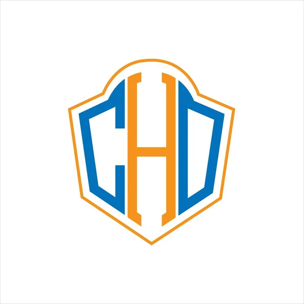 Cho Abstract Monogram Shield Logo Design White Background Cho Creative — ストックベクタ