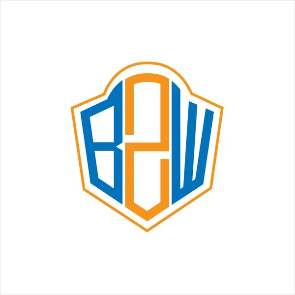 Bzw Abstract Monogram Shield Logo Design White Background Bzw Creative — Stockový vektor