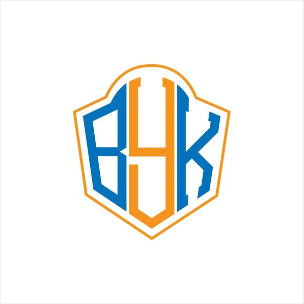 Byk Abstract Monogram Shield Logo Design White Background Byk Creative — Stok Vektör