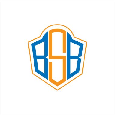 BSB abstract monogram shield logo design on white background. BSB creative initials letter logo.	