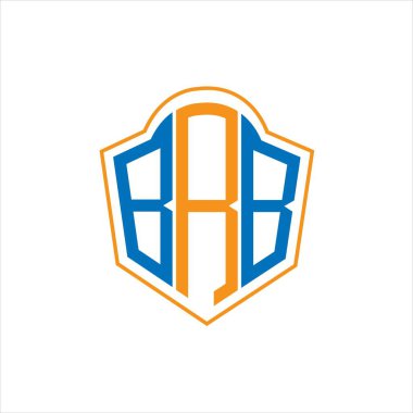 BRB abstract monogram shield logo design on white background. BRB creative initials letter logo.	