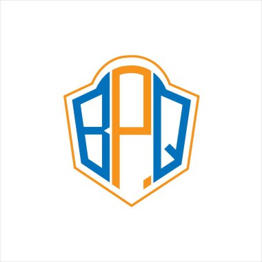 BPQ abstract monogram shield logo design on white background. BPQ creative initials letter logo.	