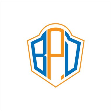 BPD abstract monogram shield logo design on white background. BPD creative initials letter logo.	