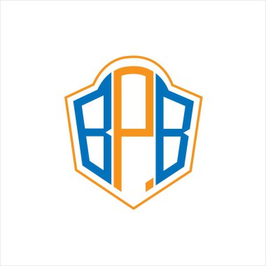 BPB abstract monogram shield logo design on white background. BPB creative initials letter logo.	