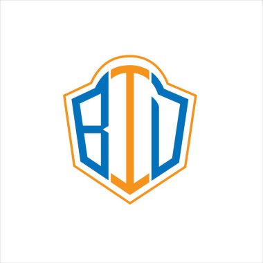 BID abstract monogram shield logo design on white background. BID creative initials letter logo.	