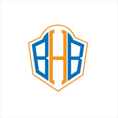 BHB abstract monogram shield logo design on white background. BHB creative initials letter logo.	