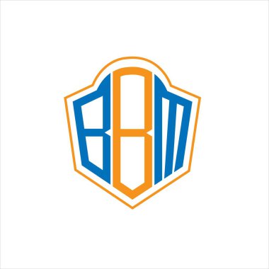 BBM abstract monogram shield logo design on white background. BBM creative initials letter logo.	