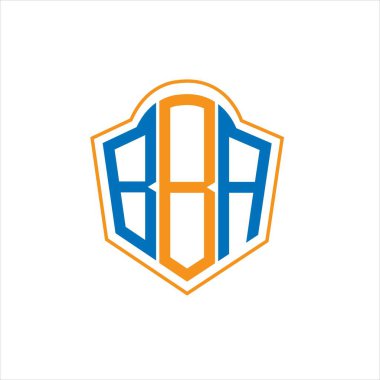BBA abstract monogram shield logo design on white background. BBA creative initials letter logo.	