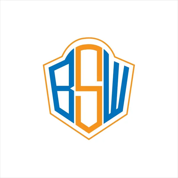 Bsw Abstract Monogram Shield Logo Design White Background Bsw Creative — Stockový vektor