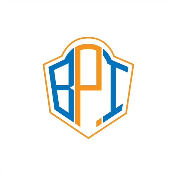 Bpi Abstract Monogram Shield Logo Design White Background Bpi Creative — стоковый вектор