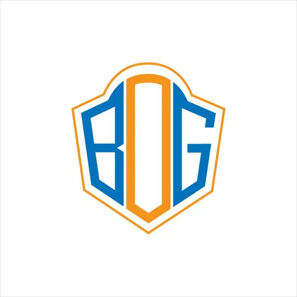 Bog Abstract Monogram Shield Logo Design White Background Bog Creative — Διανυσματικό Αρχείο