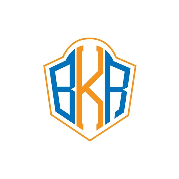 Bkr Abstract Monogram Shield Logo Design White Background Bkr Creative — Stok Vektör