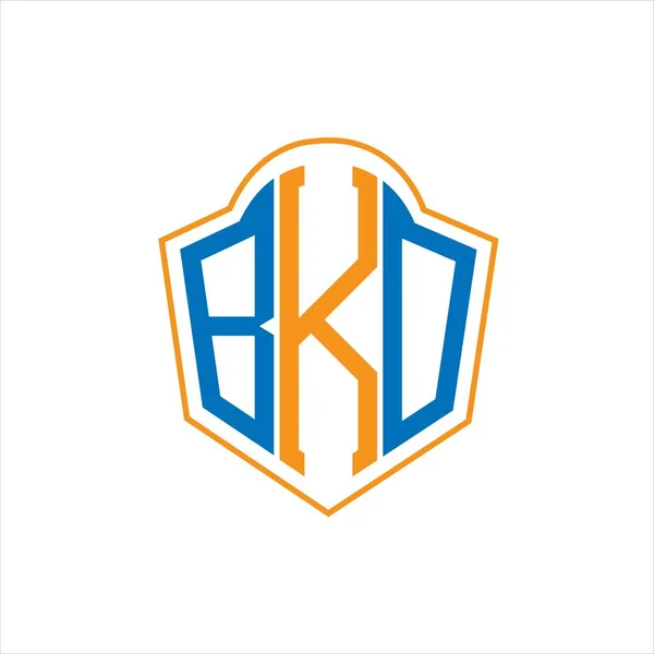 Bko Abstract Monogram Shield Logo Design White Background Bko Creative — Stok Vektör